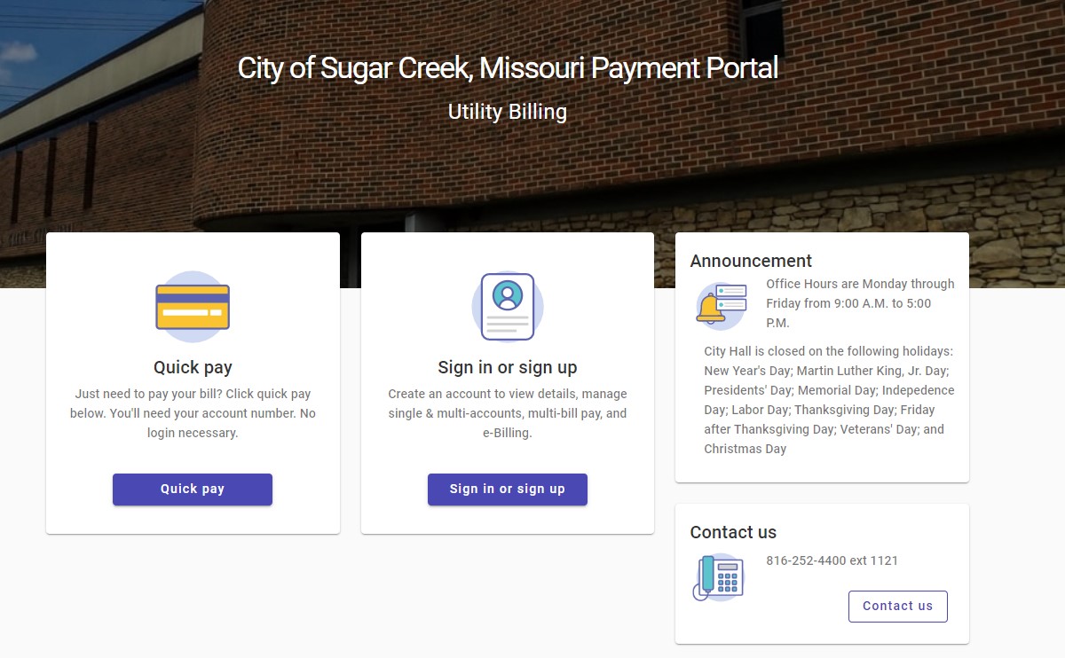 Utility Billing Portal website news screenshot